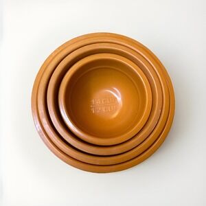 Authentic Rare Vintage True Melmac Tangerine 4pc‎ Nesting Measuring Cups/Bowls